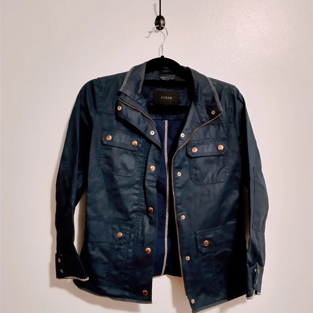 J Crew Navy blue jacket with gold hardware size xS